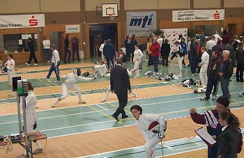 reger Betrieb in der Halle